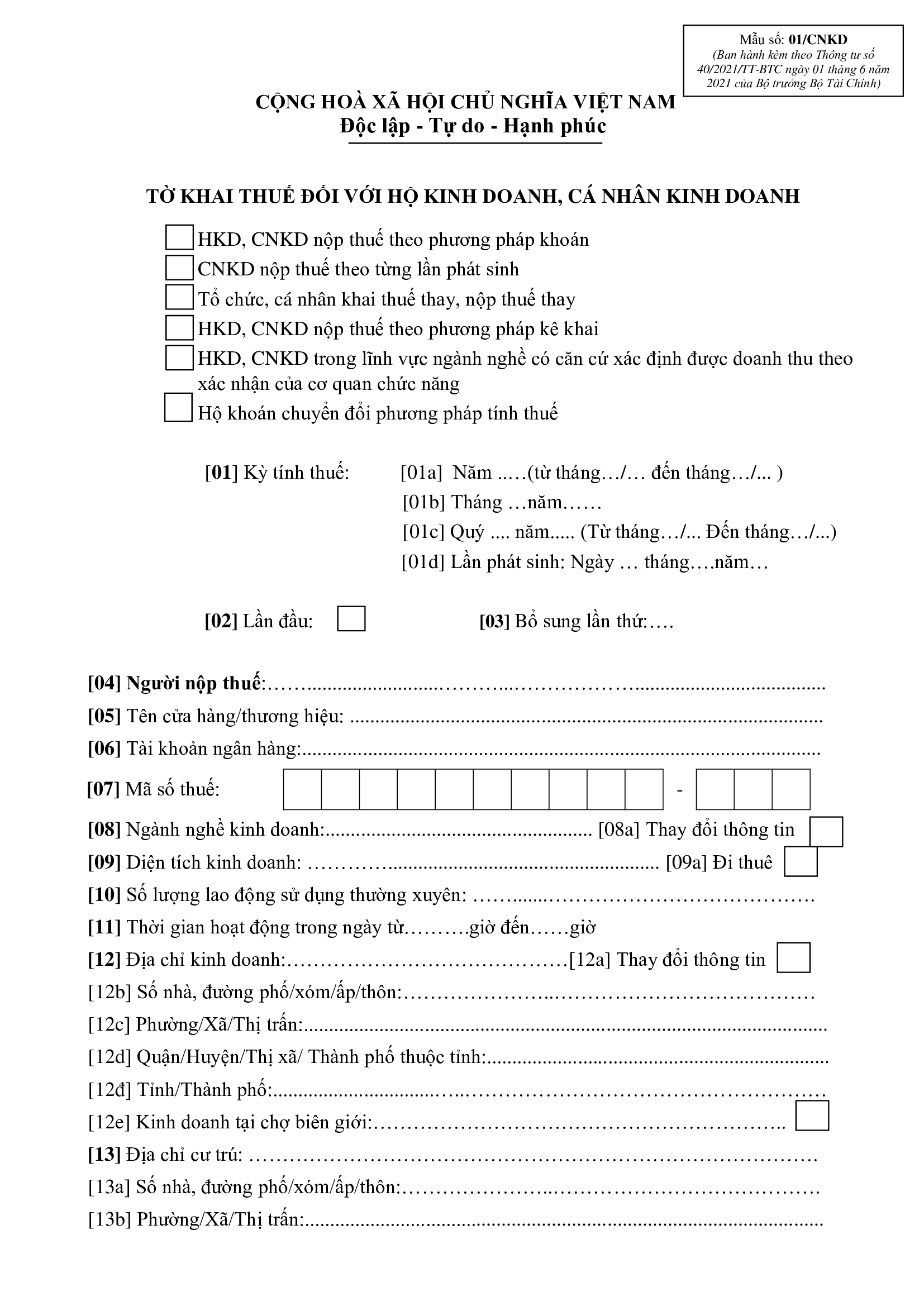 Mẫu 01 CNKD