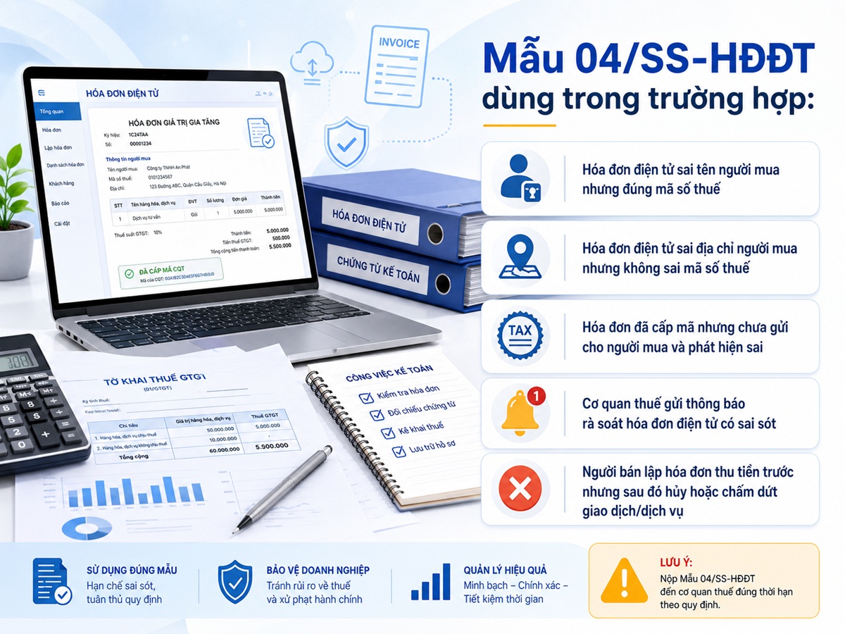 Trường hợp dùng Mẫu 04/SS-HĐĐT