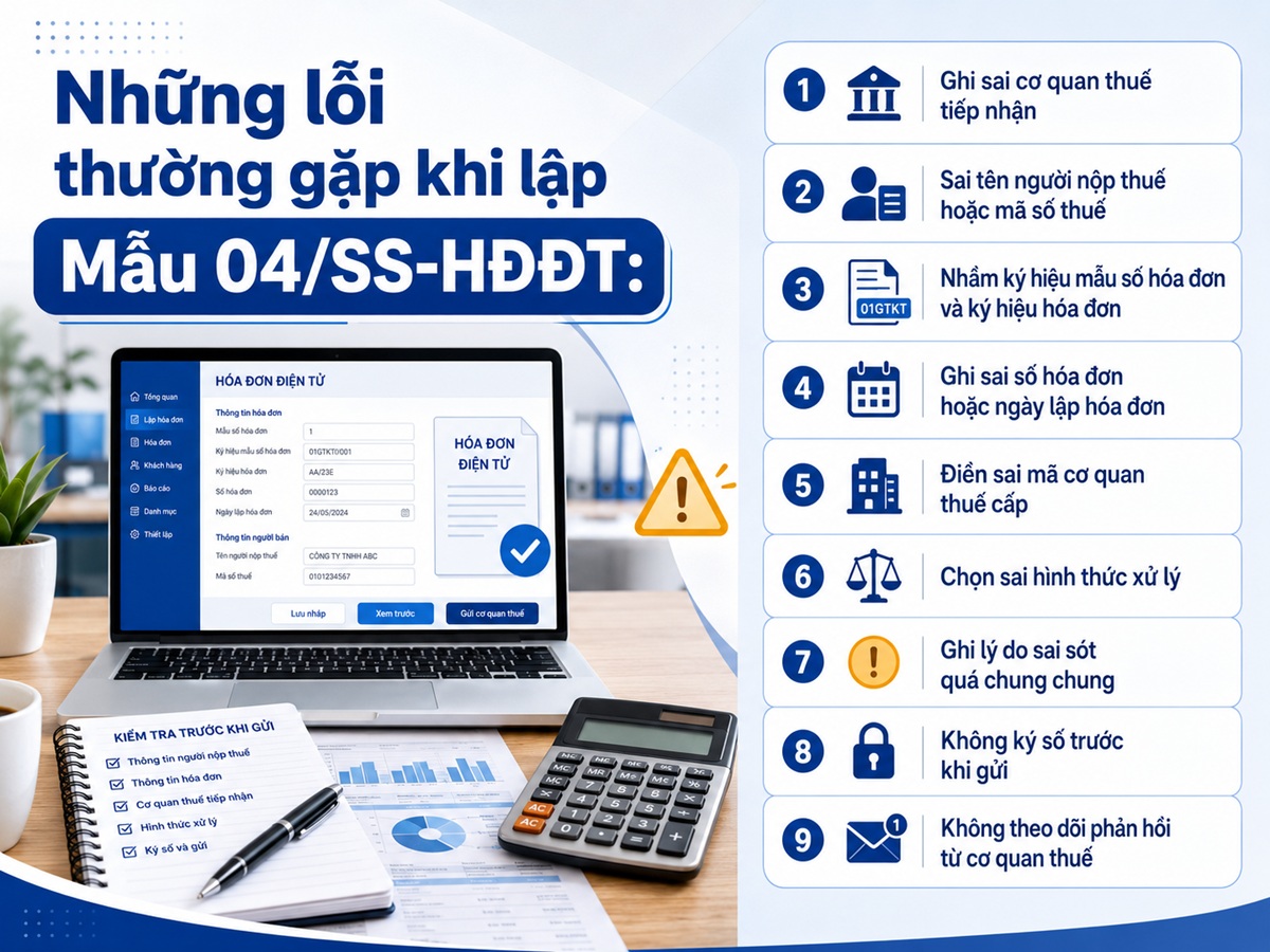 Lỗi thường gặp khi viết Mẫu 04/SS-HĐĐT