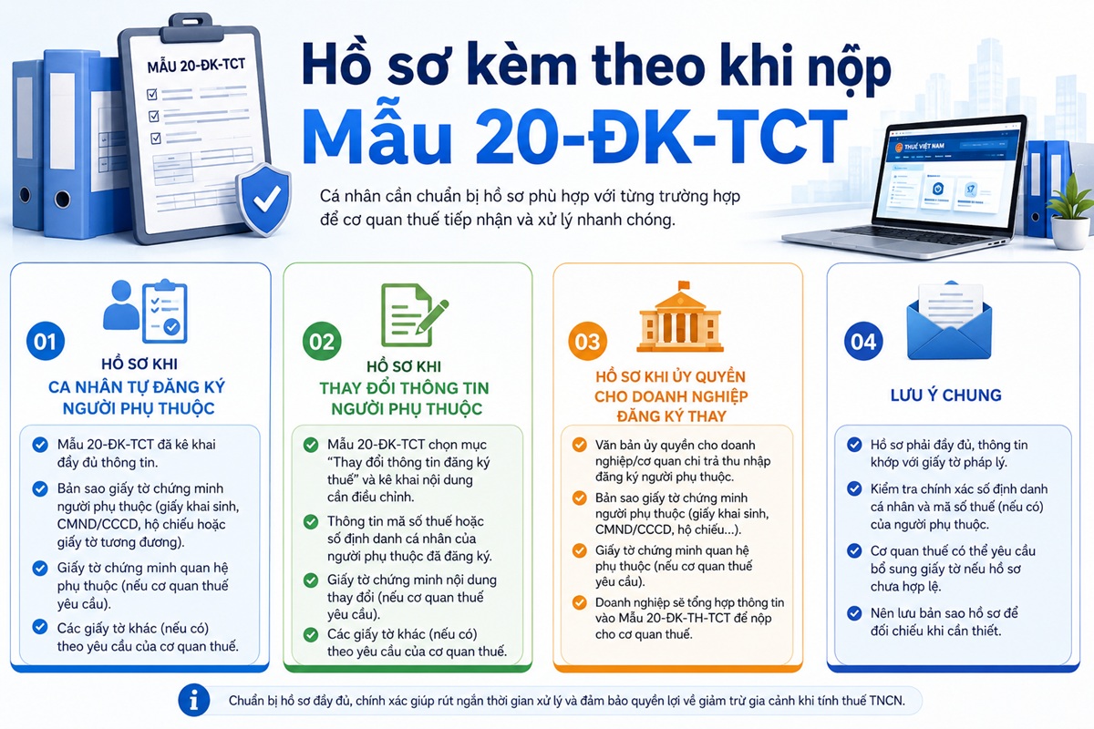 Hồ sơ đi kèm Mẫu 20 ĐK TCT