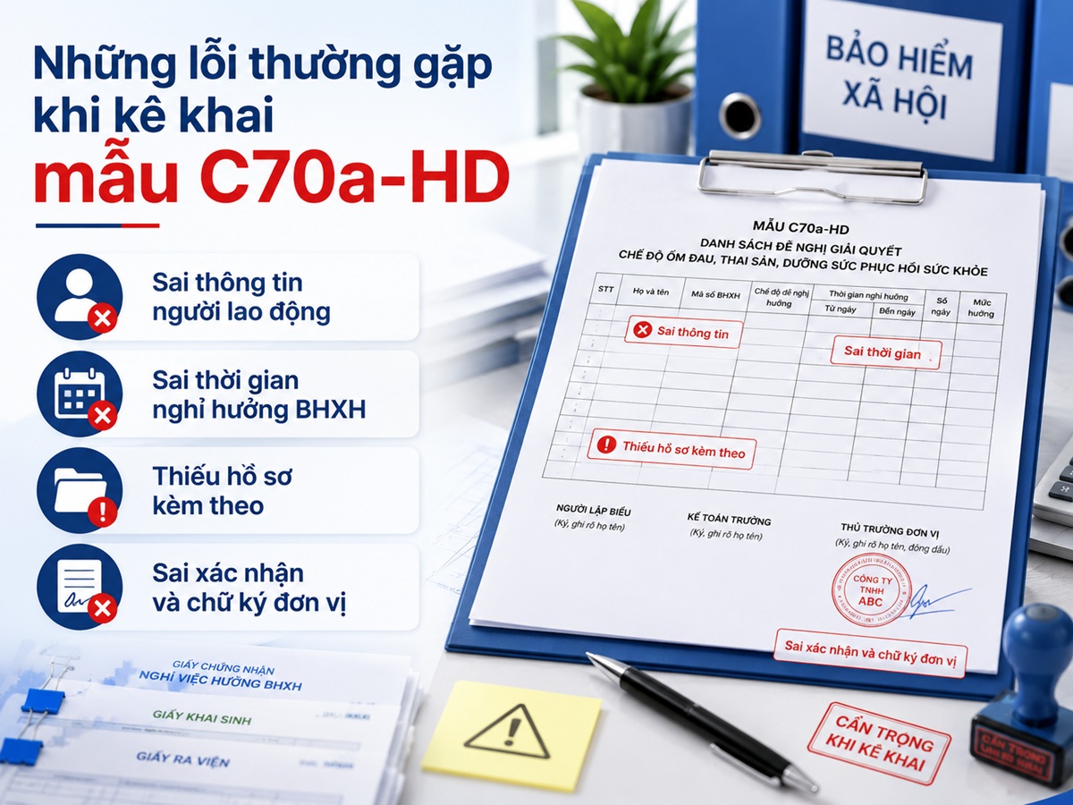 Những lỗi thường gặp khi kê khai mẫu C70a-HD