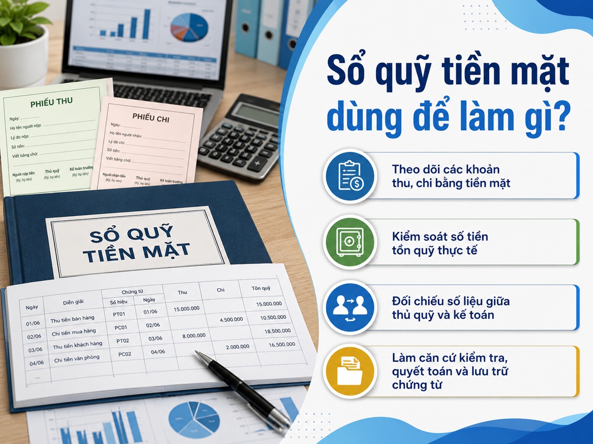 mẫu sổ quỹ tiền mặt dùng làm gì