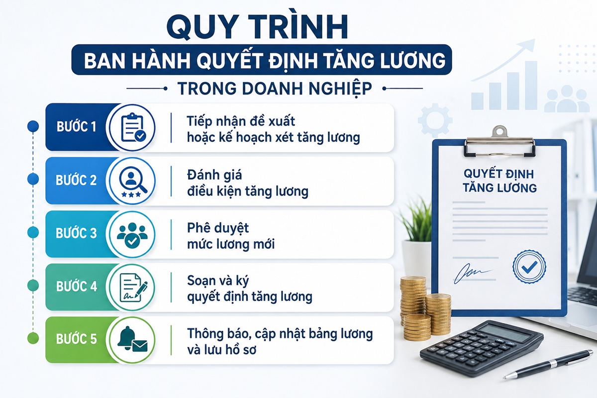 Quy trình ban hành quyết định tăng lương trong doanh nghiệp