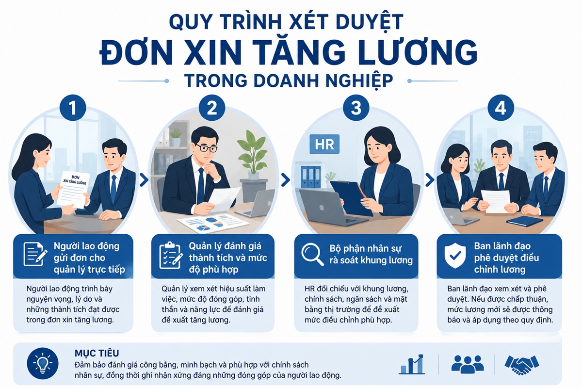 Quy trình xét duyệt đơn xin tăng lương