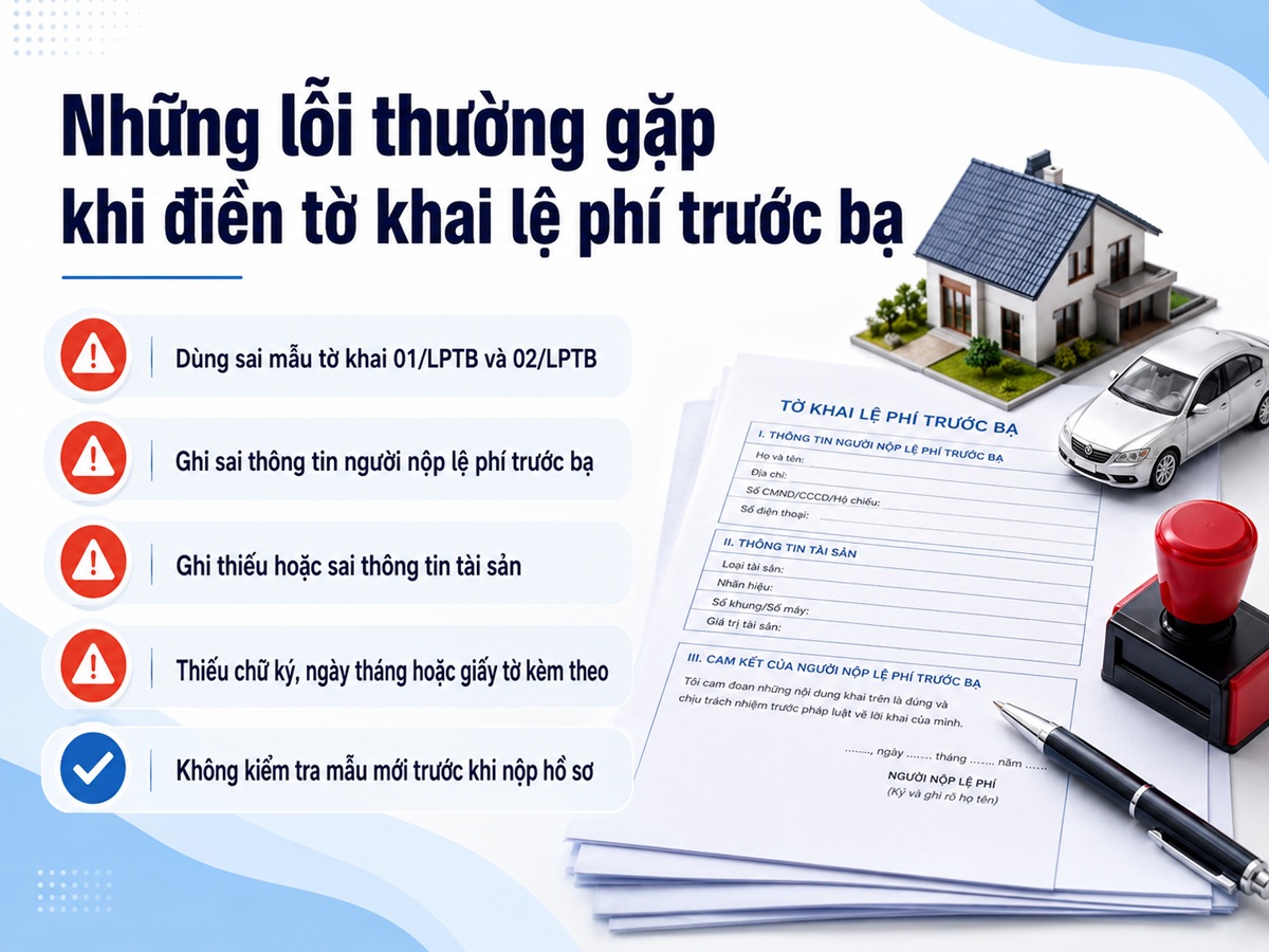 Lỗi khi viết tờ khai lệ phí trước bạ