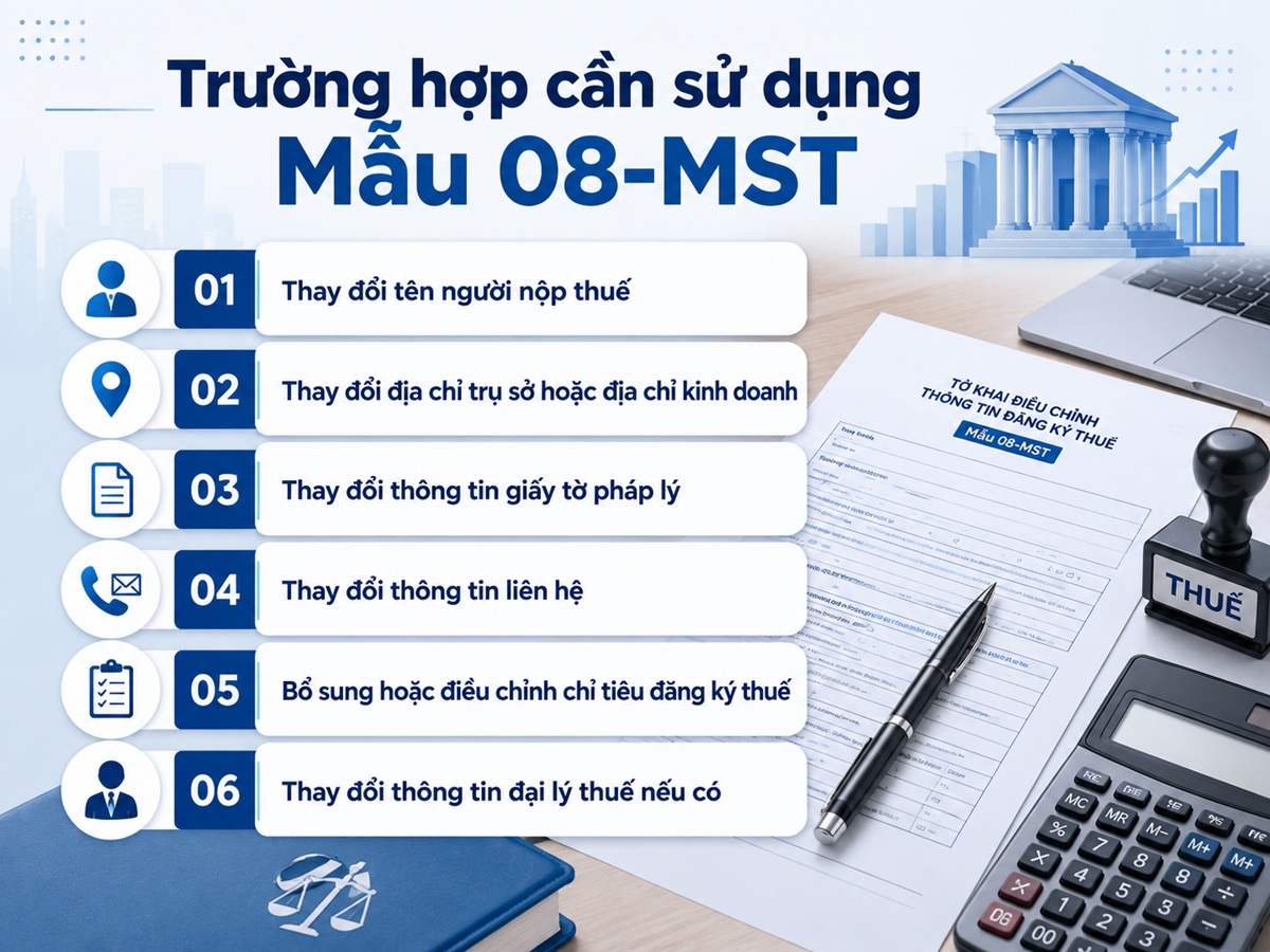 Trường hợp cần dùng Mẫu 08-MST
