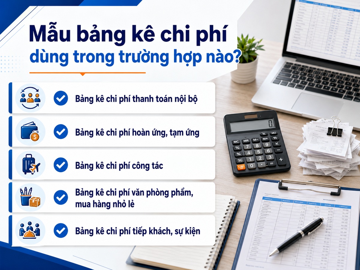 Mẫu bảng kê chi phí dùng trong trường hợp nào?